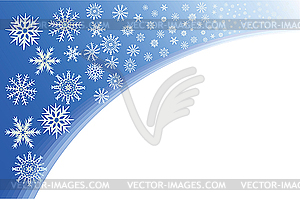 Blue corner of snowflakes - royalty-free vector clipart