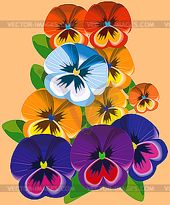 Violet flowers. - vector clipart