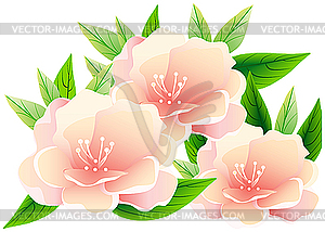 Abstract pink flowers. - vector clip art