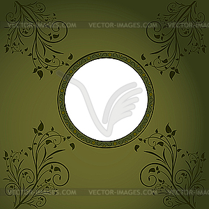 Flower card with frame - vector clipart
