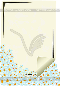 Sheet of paper with flowers - vector image