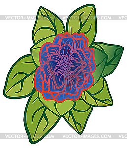 Flower with leaves - vector image