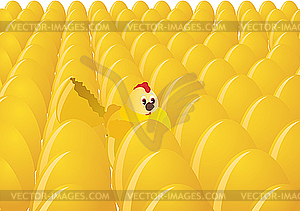 Eggs and chicken - vector image