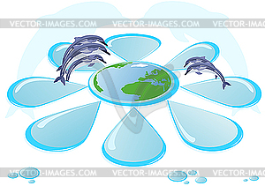 Environmentally friendly planet - vector image