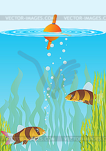 Fish and float - vector image