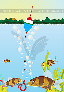 Fishing on the lake - royalty-free vector image