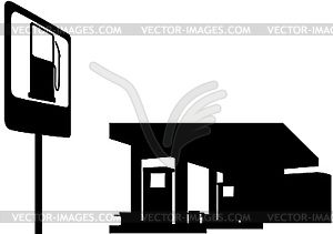 Gas station - royalty-free vector image