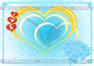 Golden hearts - vector clipart