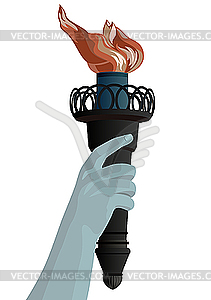 Hand with torch - vector image