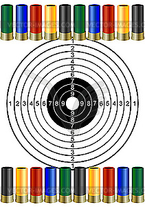 Hunting ammunition and targets - vector image