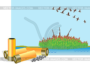 Hunting season for ducks - vector image