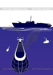 Anti submarine ship - vector clipart