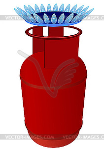 Gas cylinder and burner - vector clip art