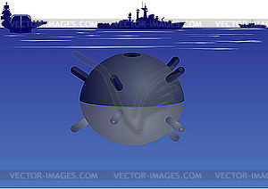 Naval mine - vector clipart