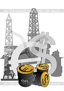 Производство и продажа нефтепродуктов - векторный рисунок