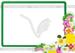 Frame with wild flowers - vector clip art