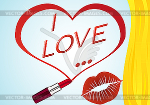 I love  - vector image