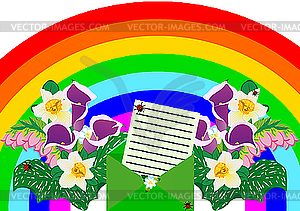 Letter and flowers - vector clip art