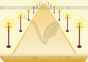 Light poles and sheet of paper - color vector clipart