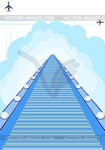 Эскалатор в небо - клипарт в векторном виде