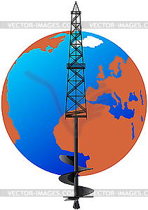 Oil drilling rig - vector clip art