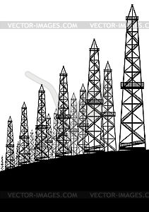 Нефтяные вышки - клипарт в векторном виде