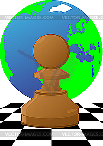 Pawn on the chessboard - vector clipart