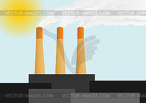 Трубы и дым - векторизованное изображение