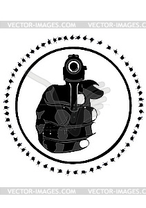 Pistol and sniper scope - vector clipart