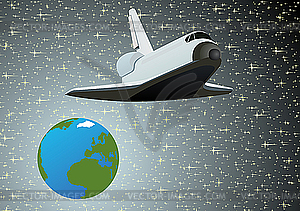 Space flight - vector clip art