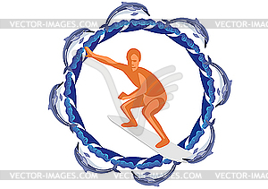 Surfing - vector image