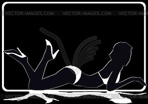 The contour of woman in swimsuit - vector clip art