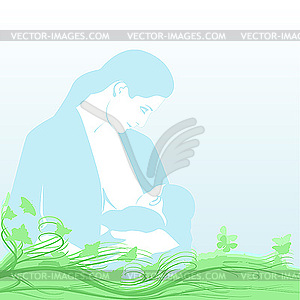 A woman with child - vector image