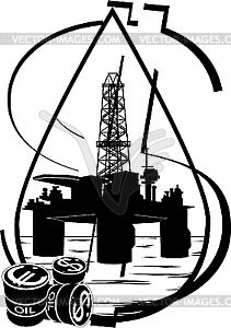 Добыча нефти - клипарт в векторе / векторное изображение