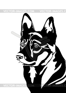 Dog - white & black vector clipart