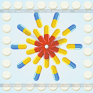 Pills and tablets - vector clipart