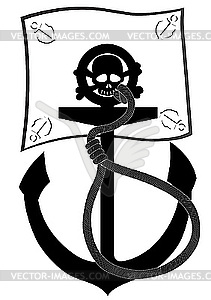 Pirate flag and anchor - vector clip art