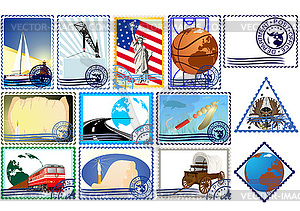Почтовые марки - векторный клипарт