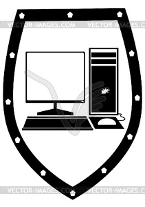 Protect your computer - vector clip art