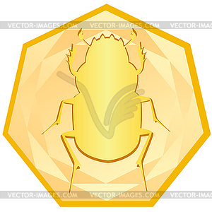 Gold Scarab Beetle - vector image