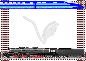 Транспорт железных дорог - клипарт в векторном формате