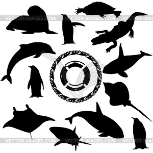 Морской фауны - векторный эскиз