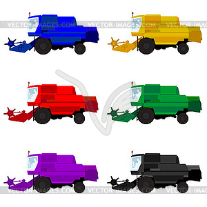 Harvesters - color vector clipart