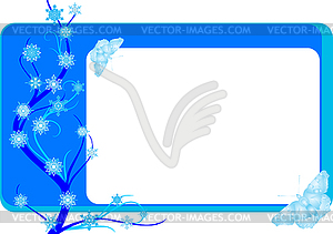 Winter business card - vector image