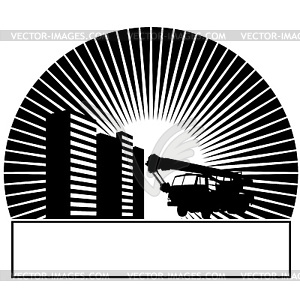 Mobile Crane in sun - vector clip art