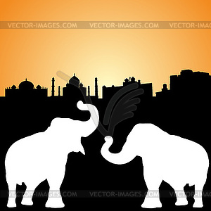 Elephants - vector clipart