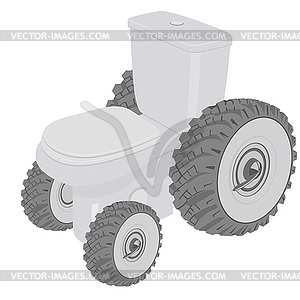 Toilet on wheels - vector clip art
