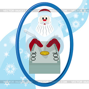 Santa Claus with money - vector image