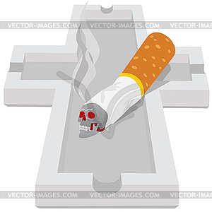 Ashtray with cigarette - vector clip art