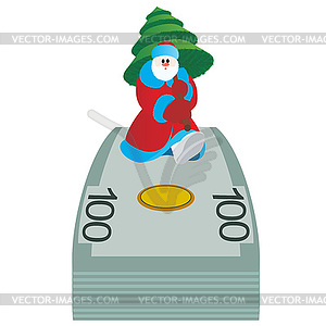 Money and Santa Claus - vector image